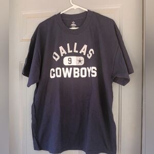Men's Dallas Cowboys Football Navy Blue T Shirt Size Large Romo #9 Unisex